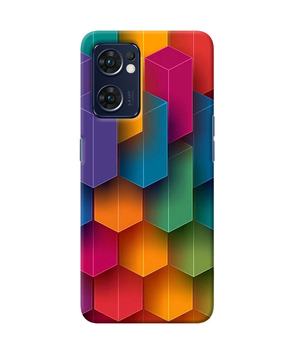 Abstract rectangle print Oppo Reno7 5G Back Cover