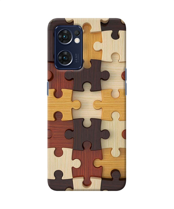 Wooden puzzle Oppo Reno7 5G Back Cover