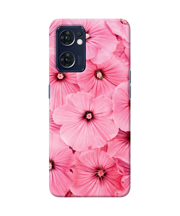 Pink flowers Oppo Reno7 5G Back Cover