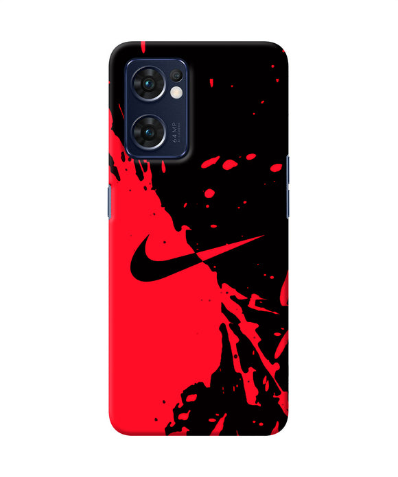 Nike red black poster Oppo Reno7 5G Back Cover