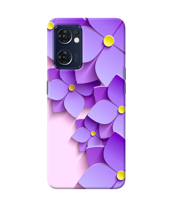 Violet flower craft Oppo Reno7 5G Back Cover