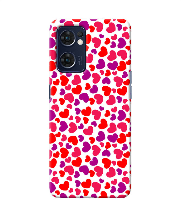 Red heart canvas print Oppo Reno7 5G Back Cover