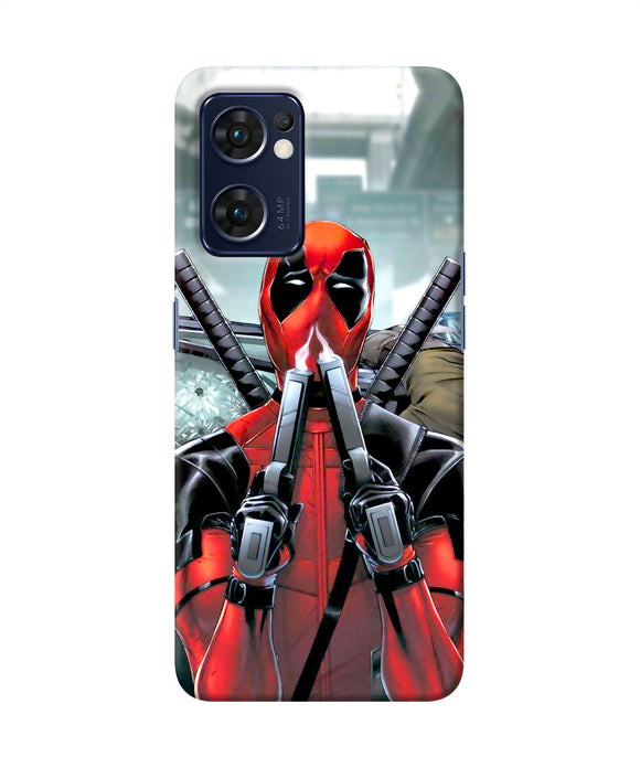 Deadpool with gun Oppo Reno7 5G Back Cover