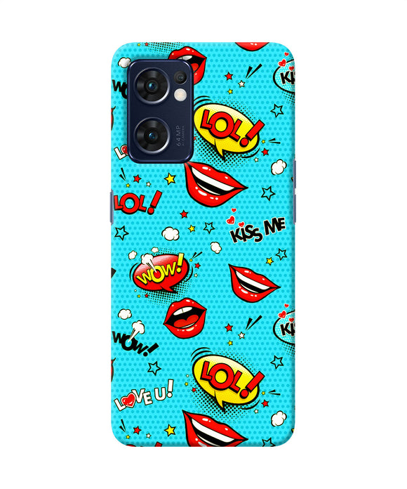 Lol lips print Oppo Reno7 5G Back Cover
