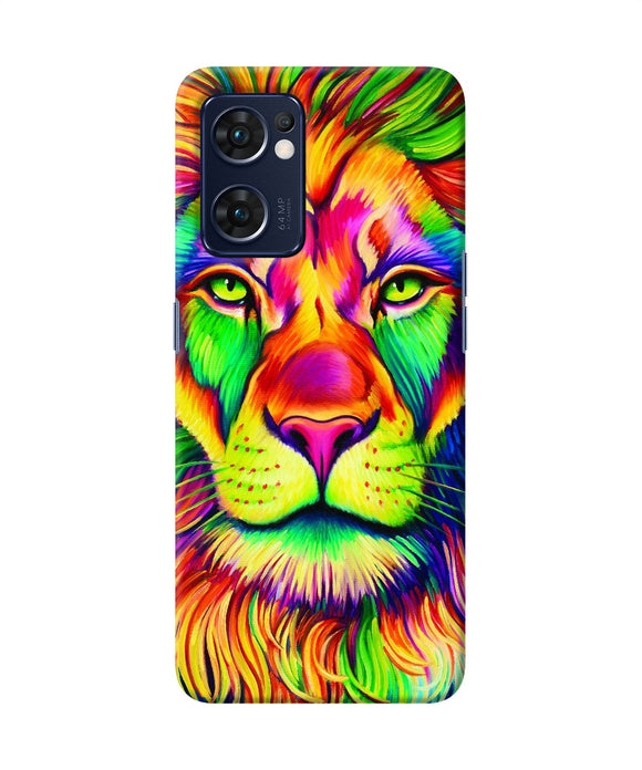 Lion color poster Oppo Reno7 5G Back Cover