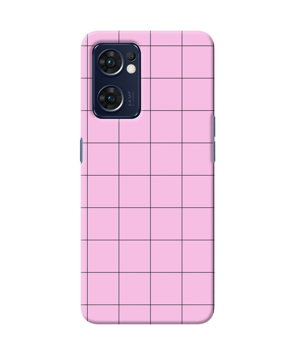 Pink square print Oppo Reno7 5G Back Cover