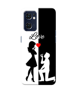 Love propose black and white Oppo Reno7 5G Back Cover