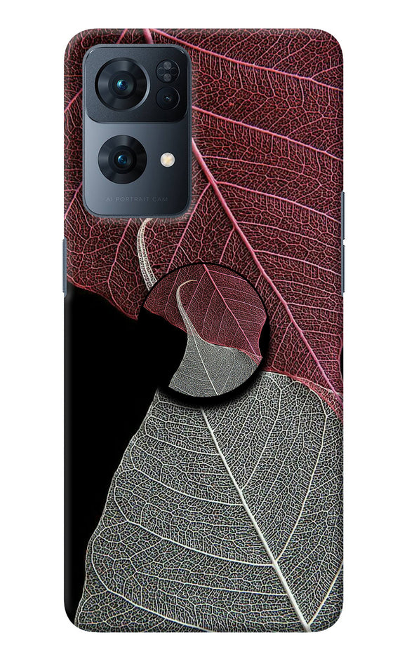 Leaf Pattern Oppo Reno7 Pro 5G Pop Case