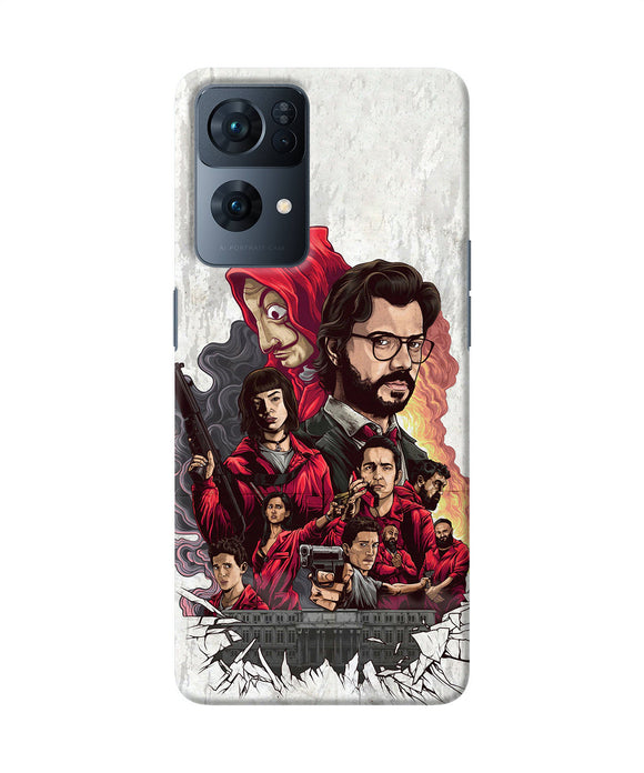 Money Heist Poster Oppo Reno7 Pro 5G Back Cover