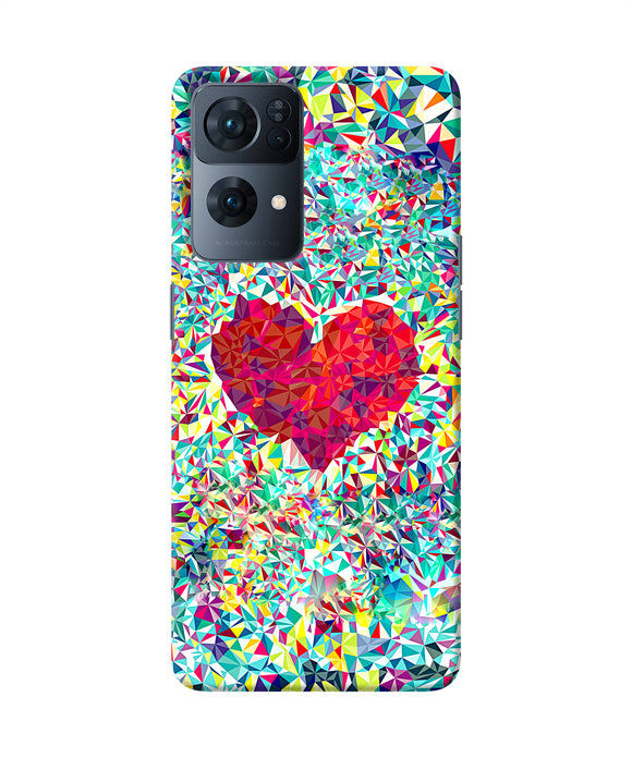 Red heart print Oppo Reno7 Pro 5G Back Cover