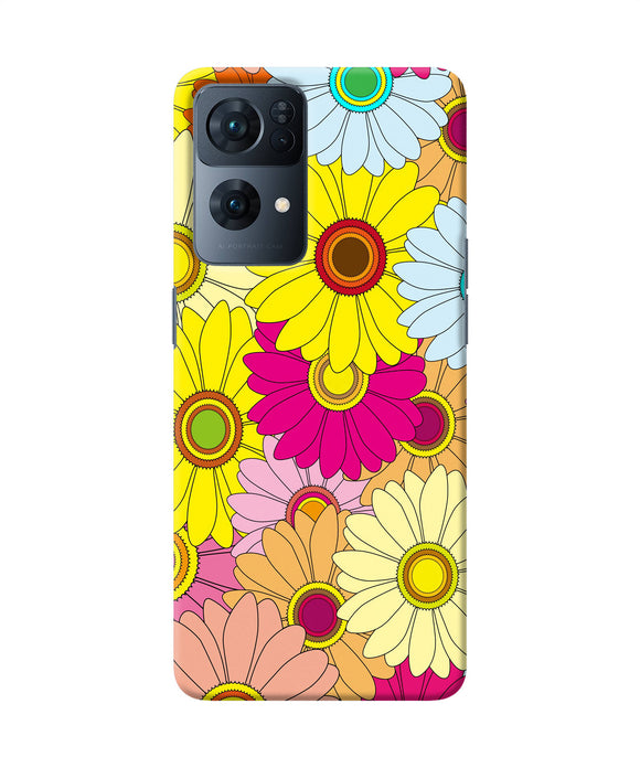 Abstract colorful flowers Oppo Reno7 Pro 5G Back Cover