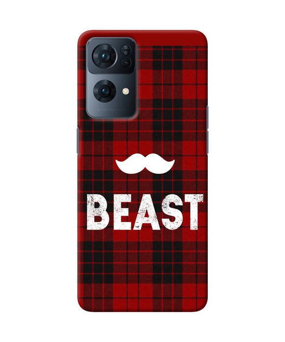 Beast red square Oppo Reno7 Pro 5G Back Cover