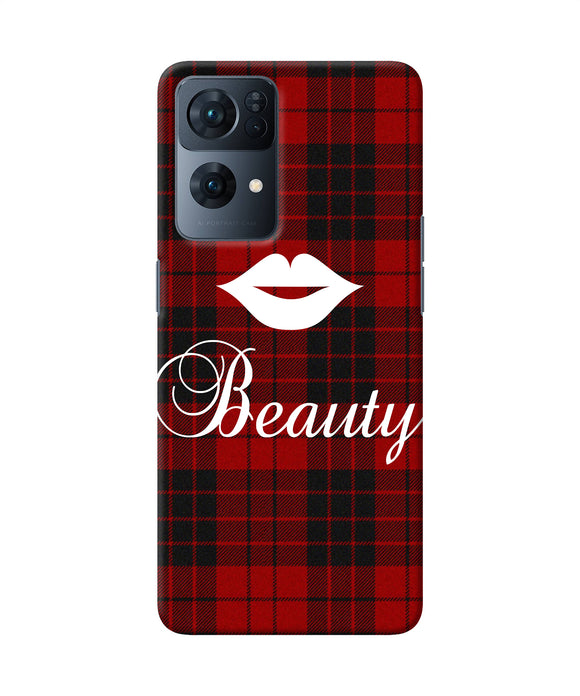 Beauty red square Oppo Reno7 Pro 5G Back Cover