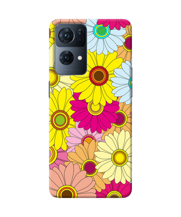 Abstract colorful flowers Oppo Reno7 Pro 5G Back Cover
