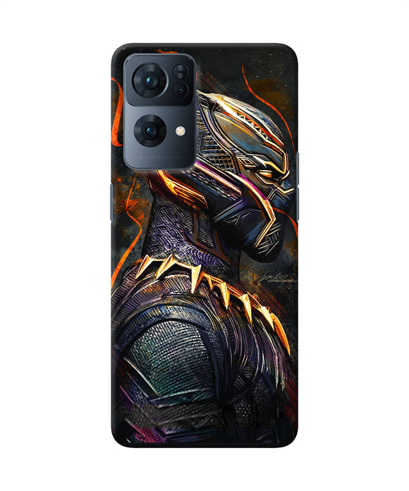 Black panther side face Oppo Reno7 Pro 5G Back Cover