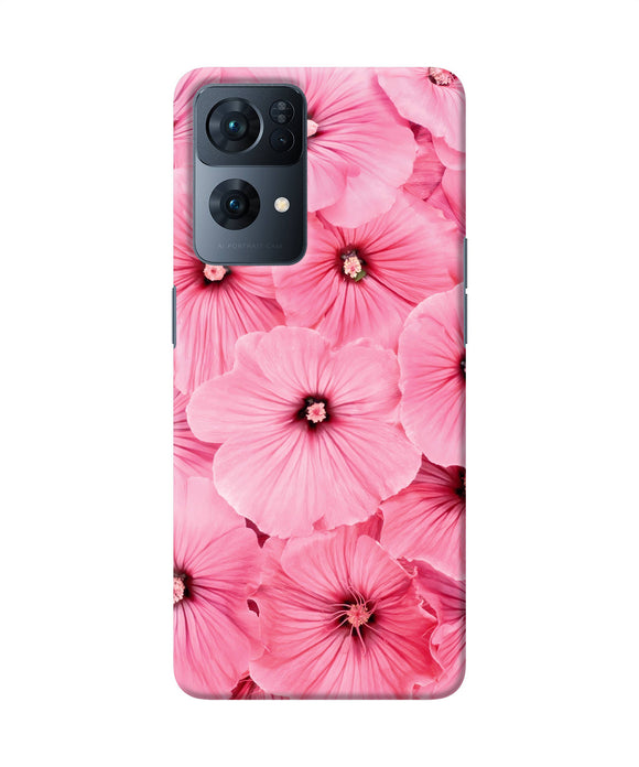 Pink flowers Oppo Reno7 Pro 5G Back Cover