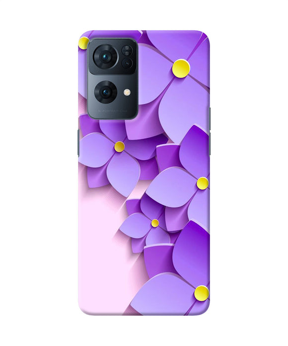 Violet flower craft Oppo Reno7 Pro 5G Back Cover