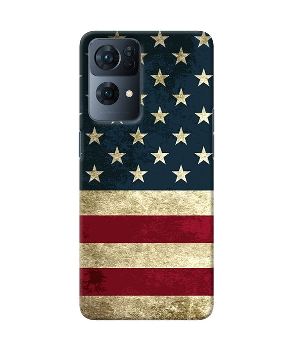 Vintage US flag Oppo Reno7 Pro 5G Back Cover