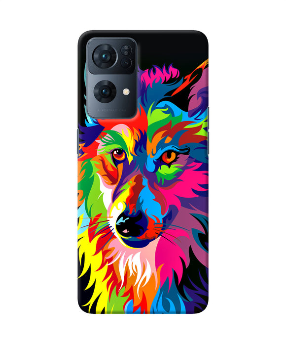 Colorful wolf sketch Oppo Reno7 Pro 5G Back Cover