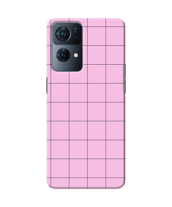 Pink square print Oppo Reno7 Pro 5G Back Cover