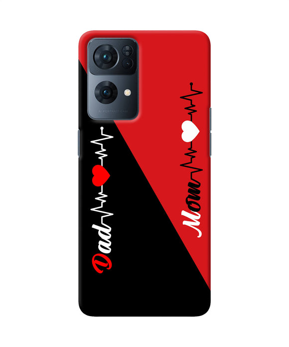Mom dad heart line Oppo Reno7 Pro 5G Back Cover