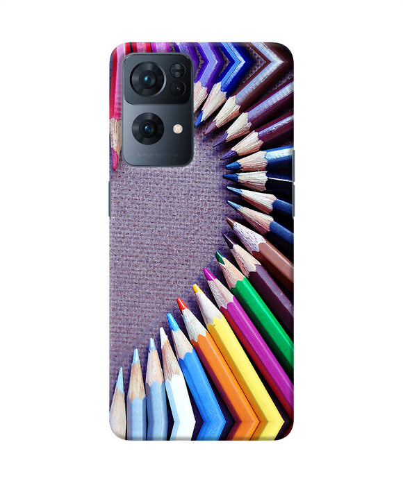 Color pencil half heart Oppo Reno7 Pro 5G Back Cover