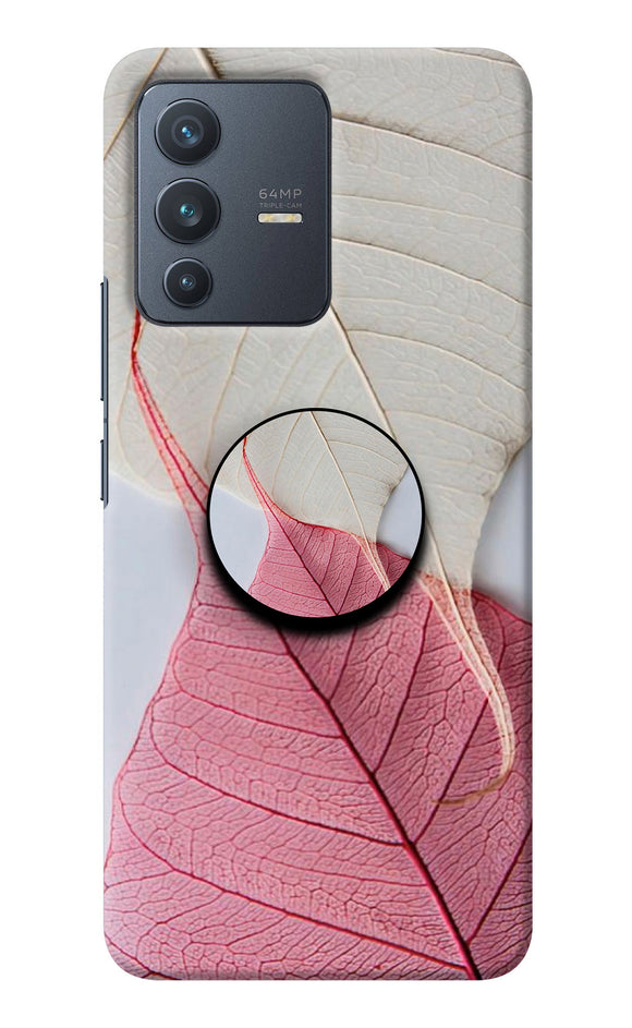 White Pink Leaf Vivo V23 5G Pop Case
