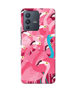 Abstract sheer bird pink print Vivo V23 5G Back Cover