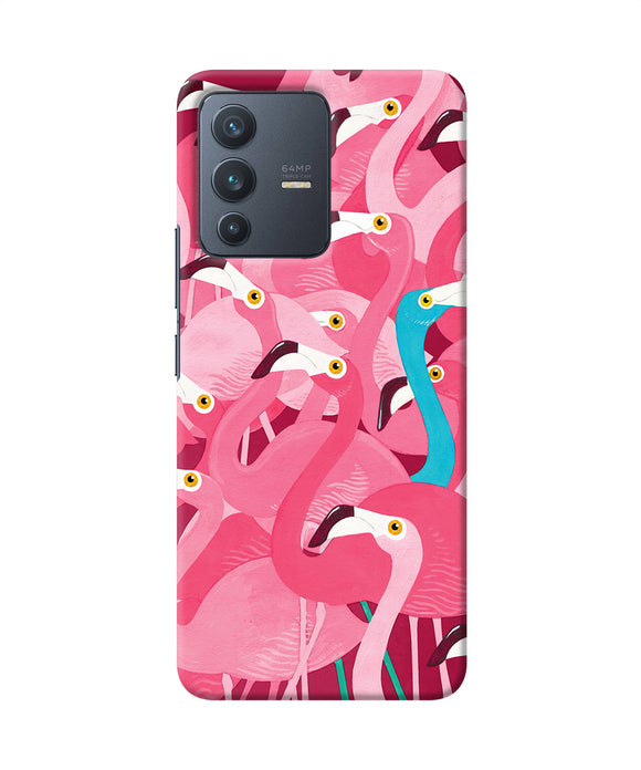 Abstract sheer bird pink print Vivo V23 5G Back Cover