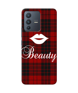 Beauty red square Vivo V23 5G Back Cover