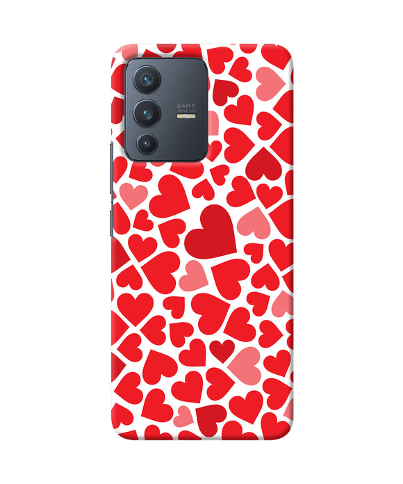 Red heart canvas print Vivo V23 5G Back Cover