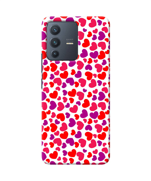 Red heart canvas print Vivo V23 5G Back Cover