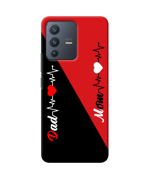 Mom dad heart line Vivo V23 5G Back Cover