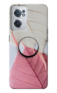 White Pink Leaf OnePlus Nord CE 2 5G Pop Case