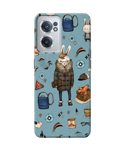 Canvas rabbit print OnePlus Nord CE 2 5G Back Cover