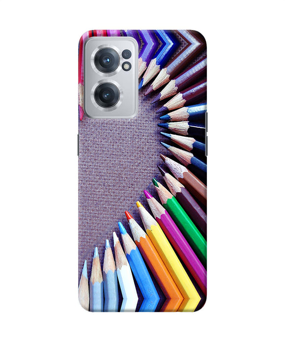 Color pencil half heart OnePlus Nord CE 2 5G Back Cover