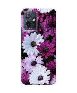 White violet flowers Vivo Y75 5G Back Cover