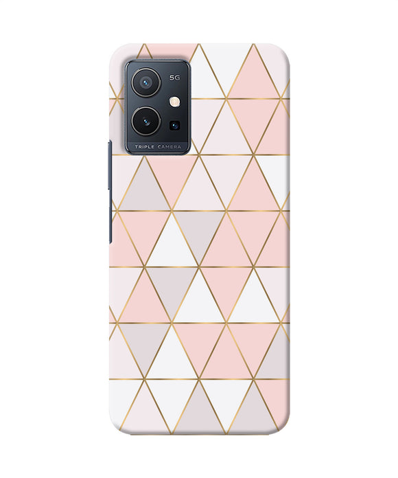 Abstract pink triangle pattern Vivo Y75 5G Back Cover