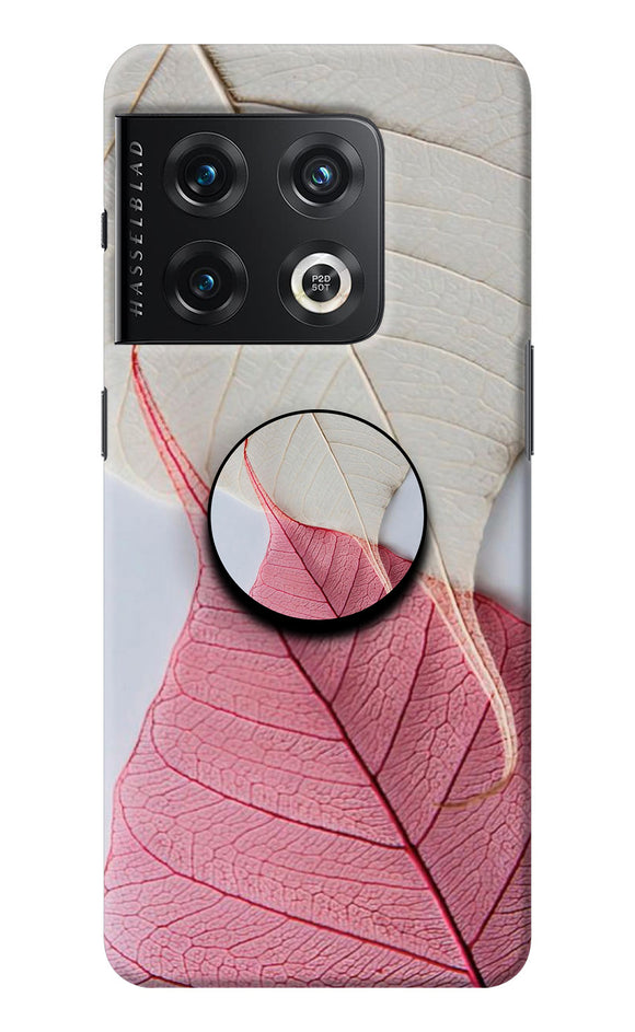 White Pink Leaf OnePlus 10 Pro 5G Pop Case