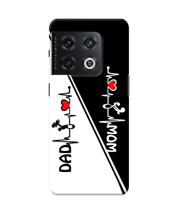 Mom dad heart line black and white OnePlus 10 Pro 5G Back Cover