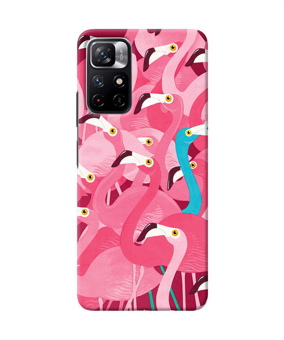 Abstract sheer bird pink print Poco M4 Pro 5G Back Cover