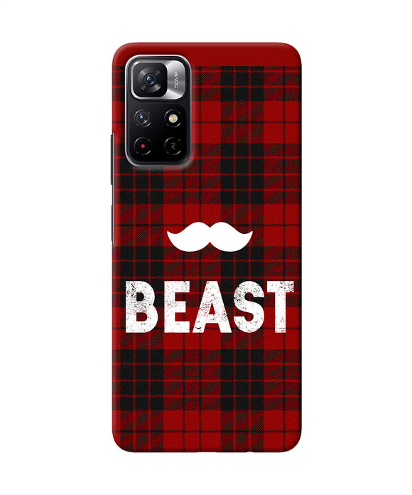 Beast red square Poco M4 Pro 5G Back Cover