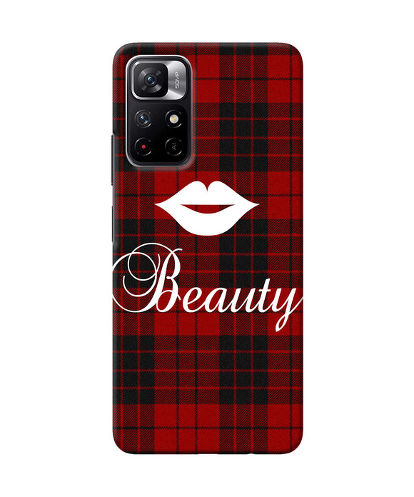 Beauty red square Poco M4 Pro 5G Back Cover