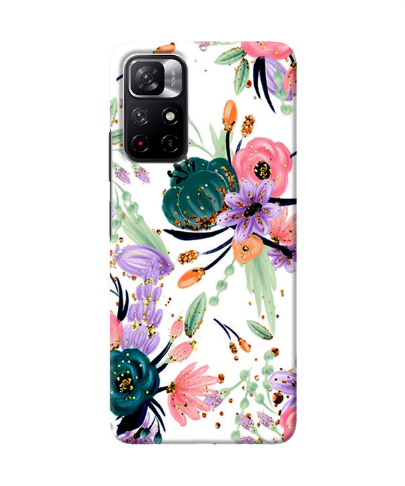 Abstract flowers print Poco M4 Pro 5G Back Cover