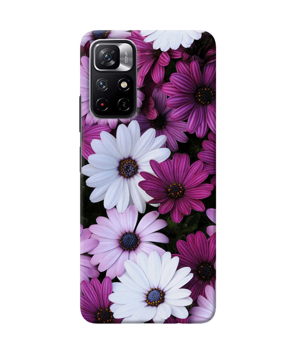 White violet flowers Poco M4 Pro 5G Back Cover