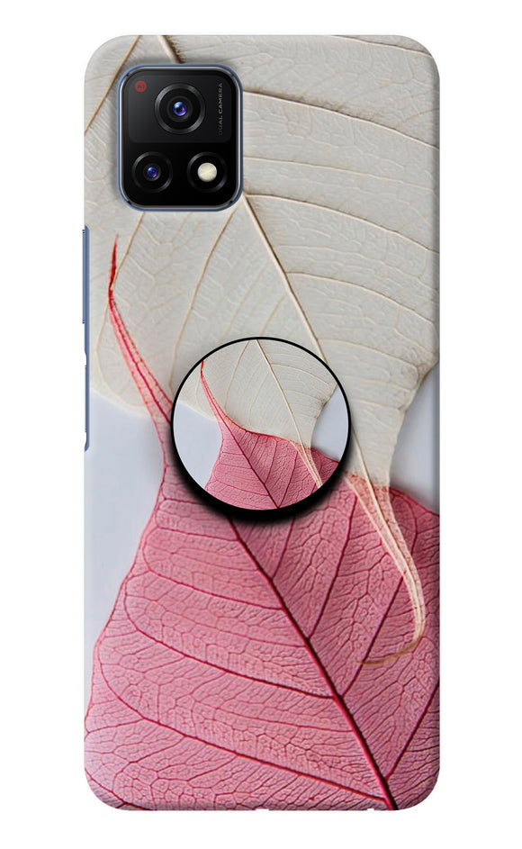 White Pink Leaf Vivo Y72 5G Pop Case