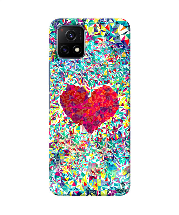 Red heart print Vivo Y72 5G Back Cover