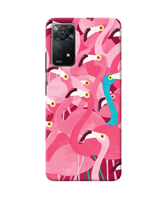 Abstract sheer bird pink print Redmi Note 11 Pro Back Cover