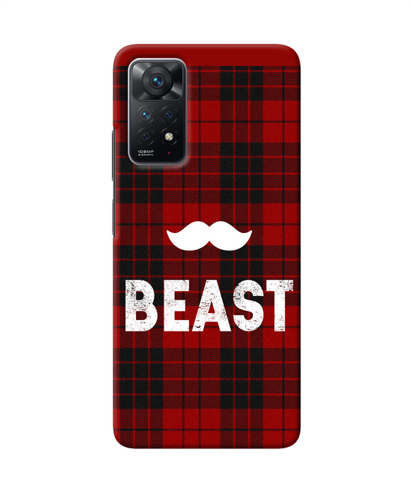 Beast red square Redmi Note 11 Pro Back Cover