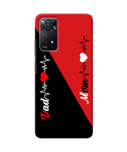 Mom dad heart line Redmi Note 11 Pro Back Cover